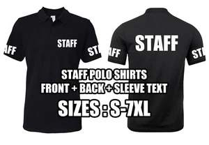 Ropa de trabajo personal Polo texto espalda manga delantera detalle equipo conciertos eventos S-7XL - Imagen 1 de 3
