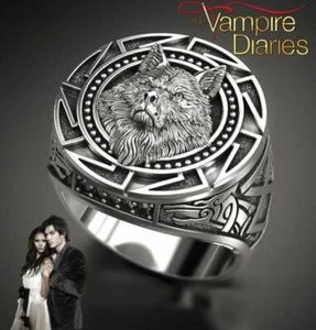 The Vampire Diaries Damon Salvatore, Tibetan Wolf’s Head, Scroll, Tungsten Ring - Picture 1 of 9