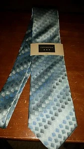 Cravatta uomo COVINGTON 100% SETA blu geometrica nuova con etichetta - Foto 1 di 3