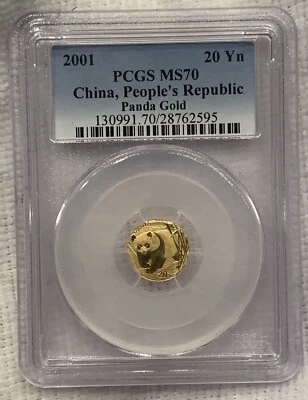 MS70 2001 China 20 Gold Yuan - Panda - Graded PCGS MS 70 - Image 1 of 4