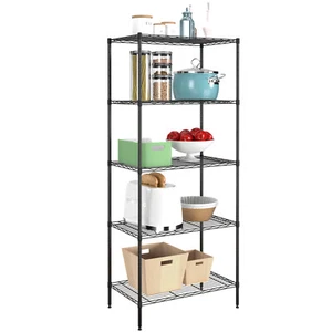5-Shelf Adjustable Wire Shelving Unit Metal Shelf Layer Rack Strong Steel Rack - Picture 1 of 24