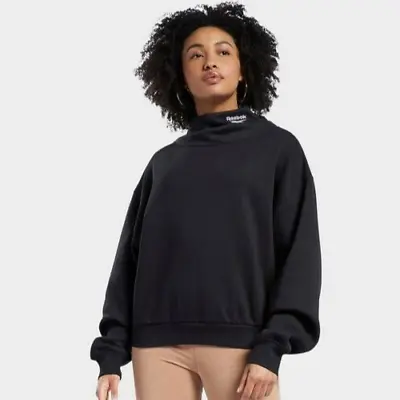 Reebok Classics Cozy Fleece Cowl Neck Sweatshirt Women’s Small Black Sportswear • 29.99€
