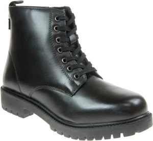 Pod Kamari Stiefel Damen schwarz Lackleder lässig Schnür-Biker mit Reißverschluss - UK 4 - Bild 1 von 5