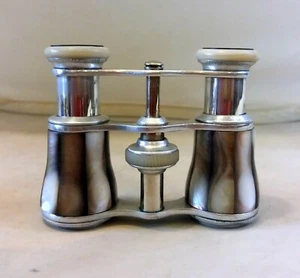 ART DECO OPERNBRILLE, Fernglas Perlmutt gestreifte Dekoration 1920-40 - Bild 1 von 5