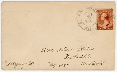 Alma Buffalo County Town 1885 + County DCDS en cubierta de billete #210 Foto 1 de 2