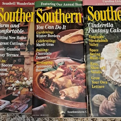 Southern Living Magazines Lot Of 3 From 1998 Advertising Ads SL06 Foto 1 de 4