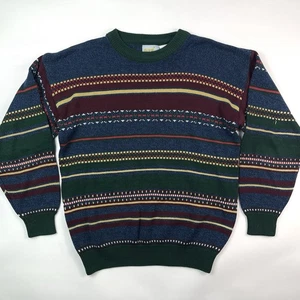 Backroad Blues USA Vintage Multicolor Striped Knit Sweater Men’s Size L - Picture 1 of 8