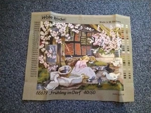 WOLLE RÖDEL: FRÜHLING IM DORF, Stickpackung, 40 x 50 cm, NEU!!! - Bild 1 von 3