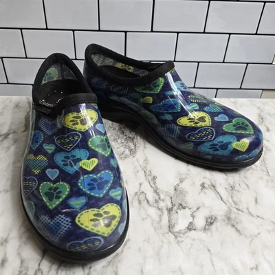 Sloggers Rain & Garden Shoes Paw Print Blue Green Color Size 10 Women’s - Image 1 of 4