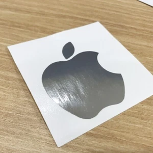 3x Autocollant décalcomanie vinyle logo Apple iPad ordinateur portable métal argenté - Photo 1/4