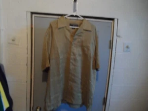 Stacy Adams 100% Ramie Men's XXL Green Button Down Casual Short Sleeve Shirt - Picture 1 of 4