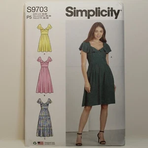 Simplicity Sewing Pattern S9703 Womens Ruffle Dresses Sizes 12-20 NEW UNCUT - Picture 1 of 3