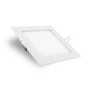 flaches LED Deckeneinbau-Panel KATRO N weiß quadratisch, 12W warmweiß, 230V IP44 - Bild 1 von 6