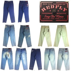 RED FLY ASSORTED STYLE, OLD SCHOOL BAGGY, MEN'S LONG DENIM JEANS, *22 - Picture 1 of 13