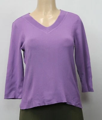 Top de punto para mujer Jennifer Moore manga 3/4 púrpura talla M Foto 1 de 4