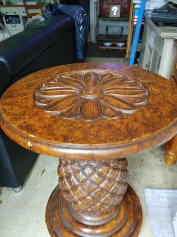 Pinaeapple Colonial table W/ Lotus Top & Pour Le Mere- One Of A Kind None Cover