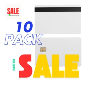 10 PCS Blank Sle4442 Chip Card With 2 Track 8.4MM HI-CO Magnetic Stripe - Picture 1 of 5