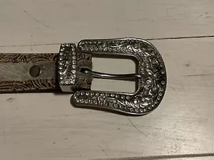 Woman’s Western Studded Cowprint Size Small Belt - Picture 1 of 3