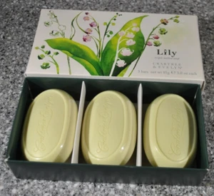 CRABTREE EVELYN SET OF 3 LILY TRIPLE MILLED SOAP BARS, 3 oz EACH~NEW IN BOX - Picture 1 of 4