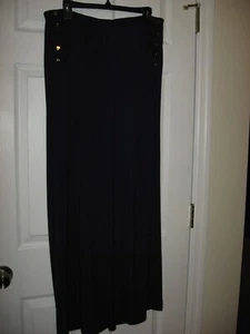 Lauren Ralph Lauren,Navy Blue,Wide Leg,side Sailor Buttons, Logo,Slinky,L - Picture 1 of 11
