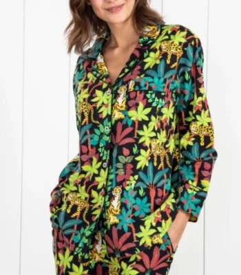 PrintFresh Big Cat Energy Juego de Pijama para Dormir Largo Reina de la Selva Boho L Gatos Foto 1 de 4