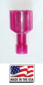 (100) Nylon 22-18 Gauge .250" Fully Insulated Male Push-On Connector Hump Jacket - Picture 1 of 1