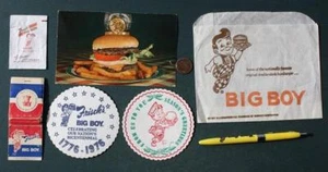 1960-70 Era Frisch's Big Boy Restaurant conjunto de 7 piezas paquete de azúcar pluma montaña rusa MÁS- - Imagen 1 de 1
