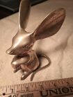Vintage Solid Brass Big Eared MOUSE Statue Figurine Paperweight 5 inch tall