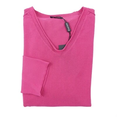 Suéter Cruciani Rosa Fucsia Tejido Algodón Cuello en V XL (Eu 54) Nuevo con Etiquetas Foto 1 de 4