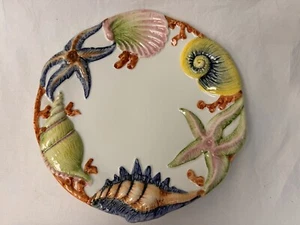 Italian Ceramic Plate, Gump’s, Seashells & Starfish - Picture 1 of 11