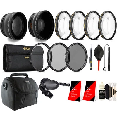 58mm Complete Accessory Kit + Grip Strap for Canon Rebel 1200D 1300D 700D 750D - Image 1 of 4