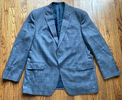 Daniel Cremieux Men’s Blazer Size 46R Gray Windowpane LORO PIANA Wool Sport Coat - Image 1 of 4