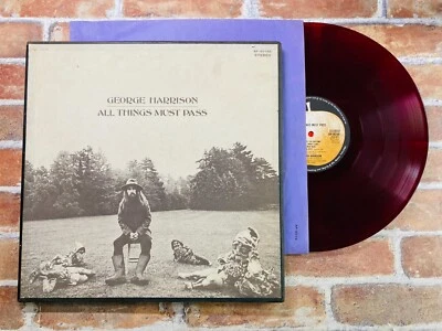 GEORGE HARRISON ALL THINGS MUST PASS JAPAN ISSUE 3LP VINYL RECORD RED WAX No3D P - Image 1 of 4