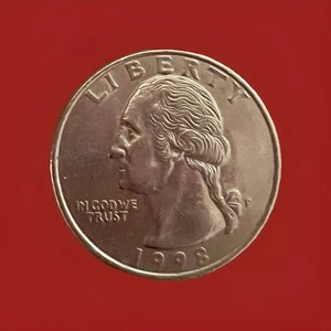 1998 P Washington Quarter, Wounded Eagle & Obv Die Crack, DDR/DDO, #MSQ-037 - Picture 1 of 2