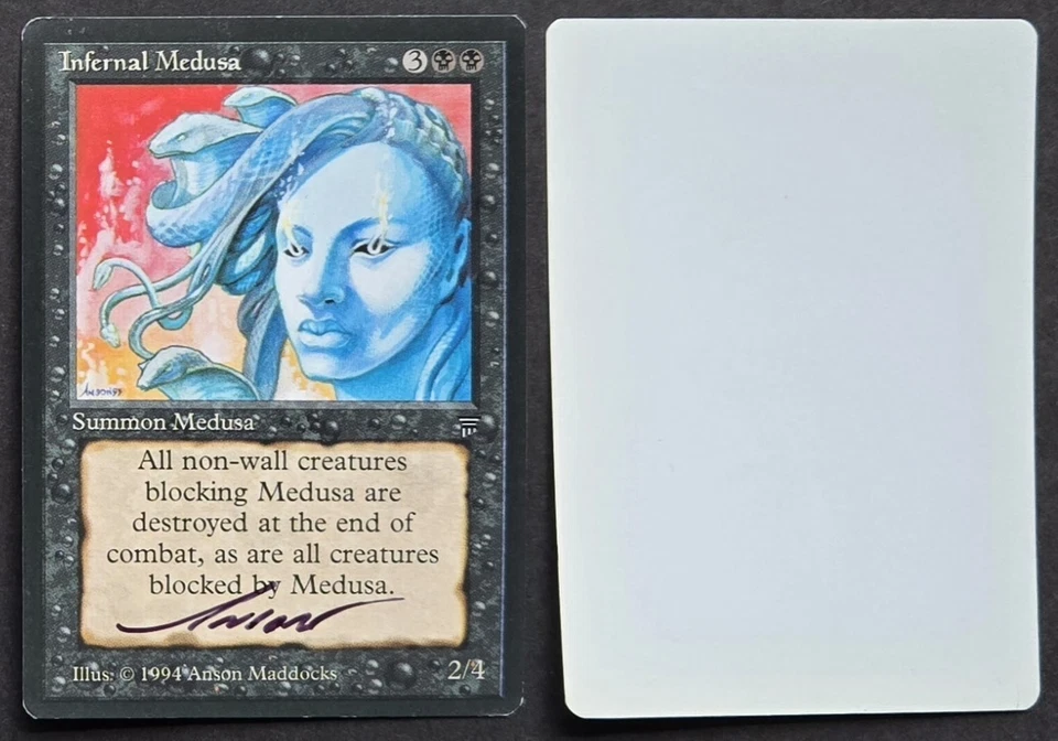 SIGNED MtG Magic Anson Maddocks Artist Proof _ Legends _ INFERNAL MEDUSA _ VHTF! - Image 1 of 1