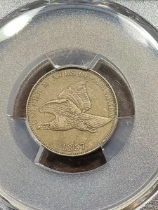 PCGS  XF45 1857 FLYING CENT NICE FOR THE GRADE BEAUTIFUL TYPE COIN - Picture 1 of 3
