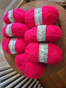 Lot 7 Phildar Yarn PINK Acrylic Italy - Picture 1 of 4