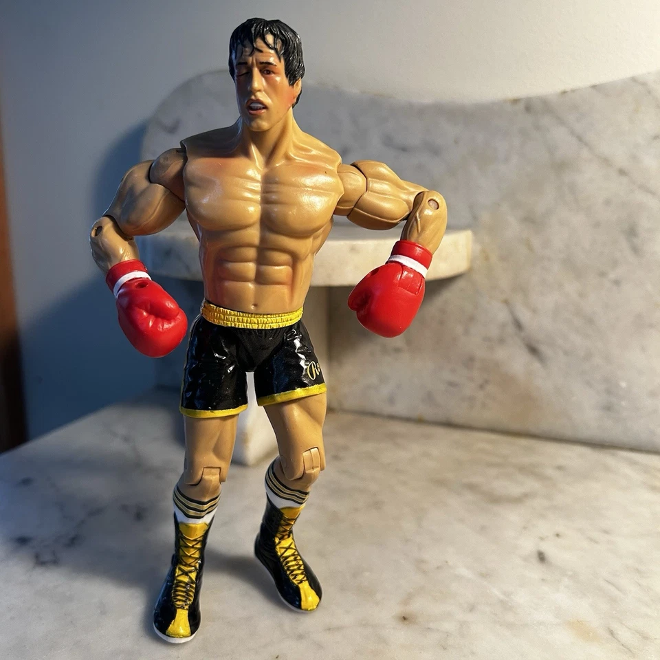 Figura de acción Rocky Black Trunks CLUBBER FIGHT Rocky III Jakks de colección RARA Foto 1 de 4