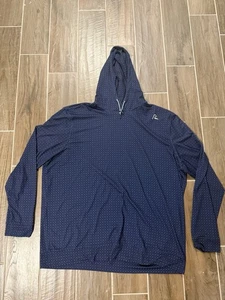 Rhoback Hesi Performance Hoodie Mens 3XL Blue Dotted Pullover Golf Stretch - Picture 1 of 5