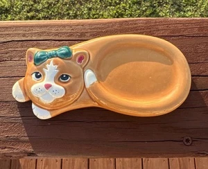 Cat Kitten Trinket Dish Spoon Rest Tea Bag Rings Soap Cat Lady - Picture 1 of 6