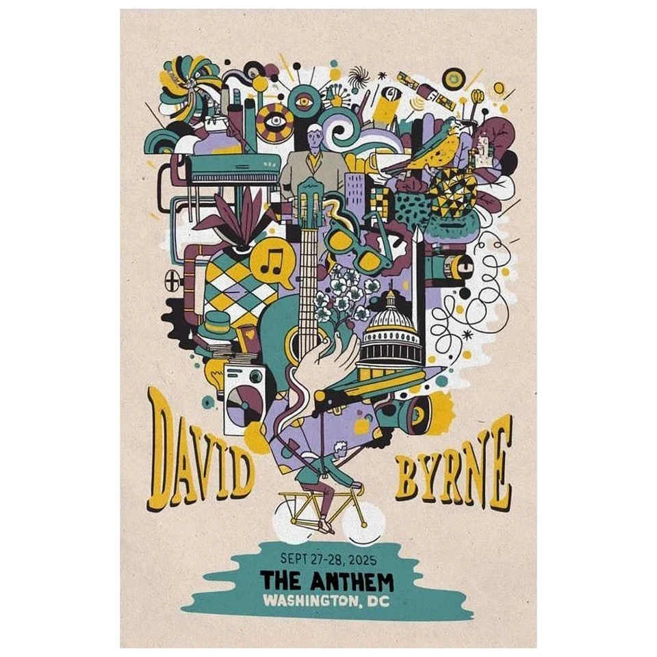 David Byrne The Anthem Washington D.C. September 27-28, 2025 Poster