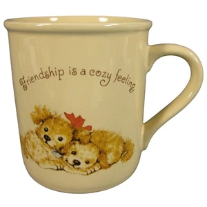 Friendship is a Cozy Feeling Coffee Mug 8oz Ceramic Hallmark Puppies Friends - Picture 1 of 4