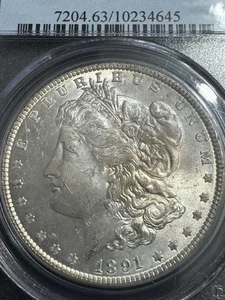 1891 Morgan Silber Dollar, besseres Datum, PCGS MS63, kostenloser Versand - Bild 1 von 3