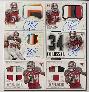 2014 National Treasures Charles Sims Rookie Patch Autos 2-/25 + 2-/99 + Lesen - Bild 1 von 2
