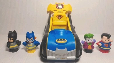 Lot Of 5...Fisher Price Little People Batmobile Car DC Super Friends 2 in 1  - Image 1 of 4