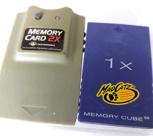 2X Mad Catz Nintendo GameCube 1X Memory Cube 59 Tarjeta de Memoria PROBADA Y LIMPIA - Imagen 1 de 2