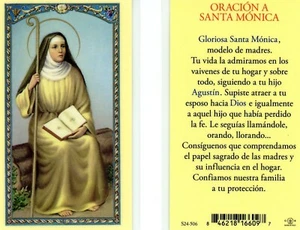 Oracion A Santa Monica - Spanish - Laminated Holy Card - S24-506 - Picture 1 of 3