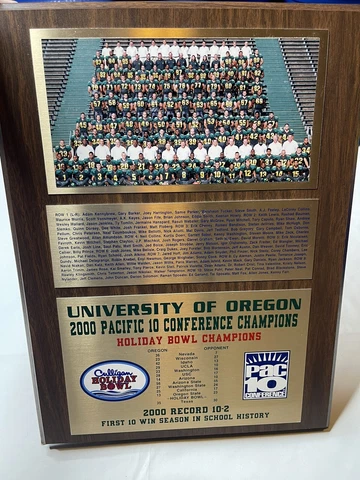Vintage Oregon Ducks 2000 Pac 10 conf championship Holiday Bowl Plaque 12”x16” Cover