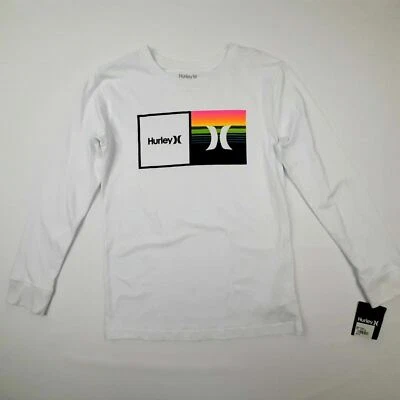 Hurley Boys T-shirt Size Large 12-13 Years White Cotton QJ4 - Image 1 of 4