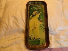 Antique Coca-Cola Tin Advertising Tray "Elaine" -19" X 8-1/2"-  Good Condition